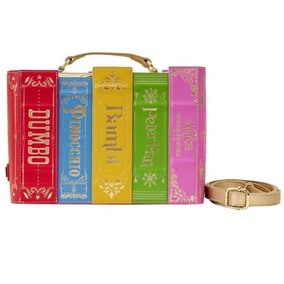 LOUNGEFLY STITCH SHOPPE DISNEY CLASSIC BOOKS CROSSBODY BAG, WALLET, LT. ED. PINS - Picture 2 of 15